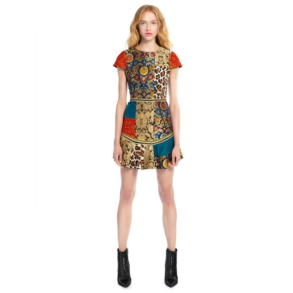 NWT. $595 Alice + Olivia Rapunzel Patchwork Dress Sz 4 - Picture 7 of 14
